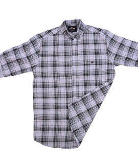 Charp White & Black Check Shirt-1