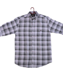 Charp White & Black Check Shirt-3