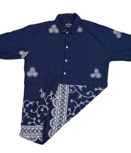 Charp Navy Blue Embroidered Shirt-3