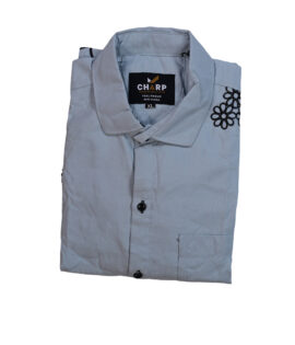 Charp Grey Embroidered Shirt-2