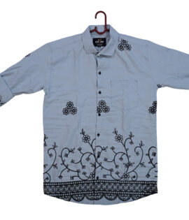 Charp Grey Embroidered Shirt-3